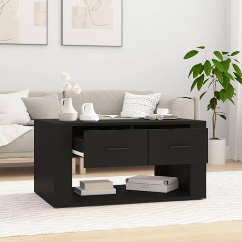 Sofabord 80x50x40 cm konstrueret træ sort