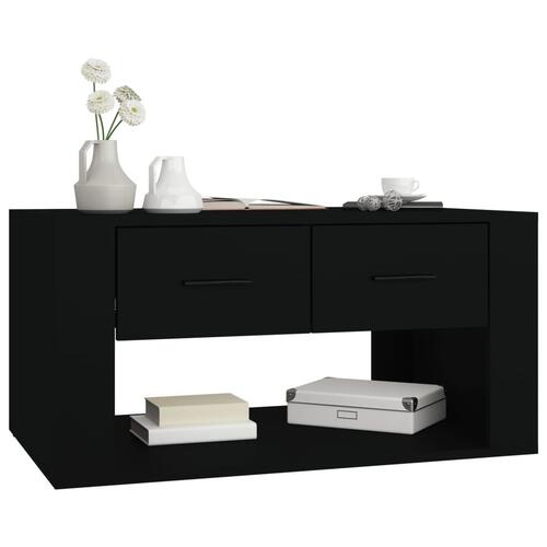 Sofabord 80x50x40 cm konstrueret træ sort