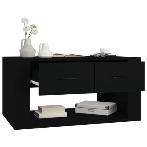 Sofabord 80x50x40 cm konstrueret træ sort