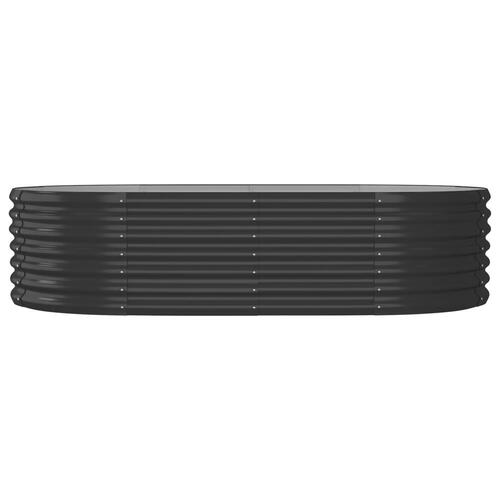 Plantekasse 152x80x36 cm pulverlakeret stål antracitgrå