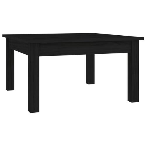 Sofabord 55x55x30 cm massivt fyrretræ sort