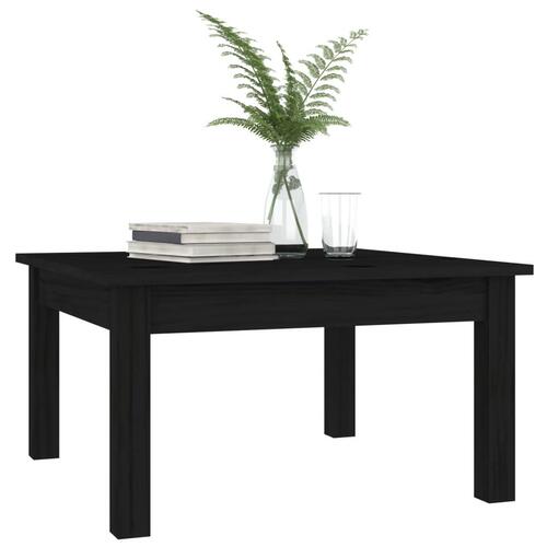 Sofabord 55x55x30 cm massivt fyrretræ sort