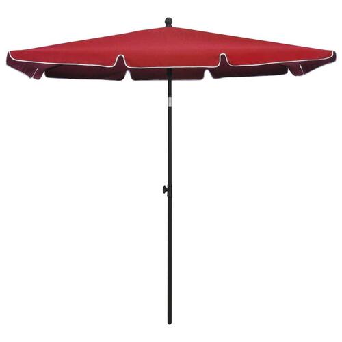 Parasol med stang 210x140 cm bordeauxfarvet