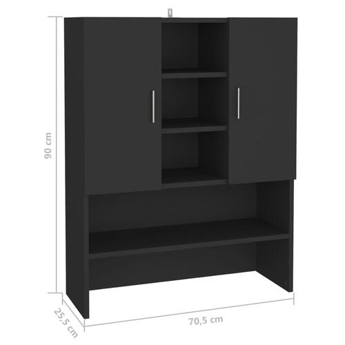 Badeværelsesskab 70,5x25,5x90 cm sort