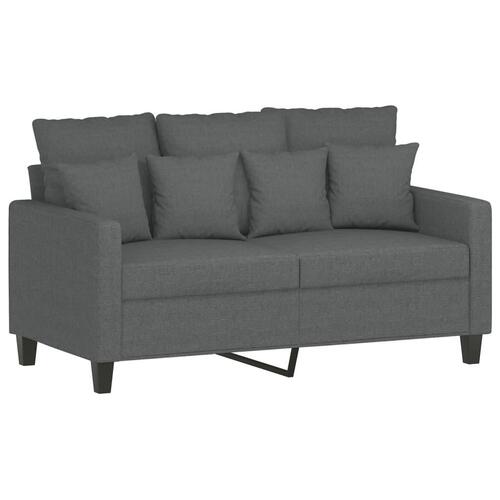 2 personers sofa med hynder stof mørkegrå