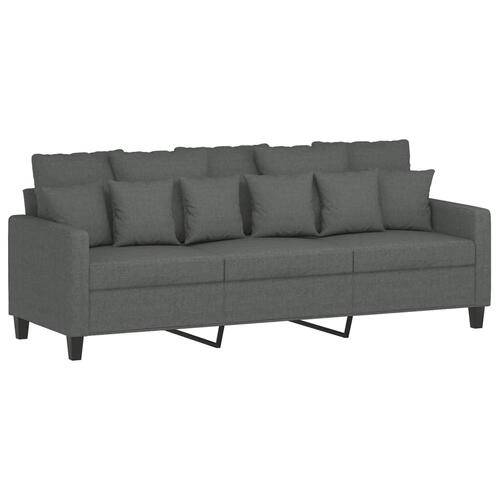 2 personers sofa med hynder stof mørkegrå