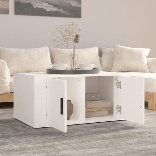 Sofabord 80x50x36 cm konstrueret træ hvid