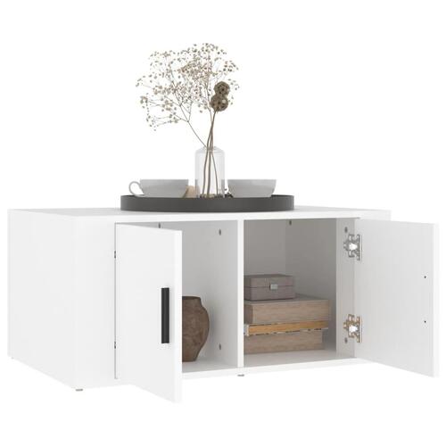 Sofabord 80x50x36 cm konstrueret træ hvid