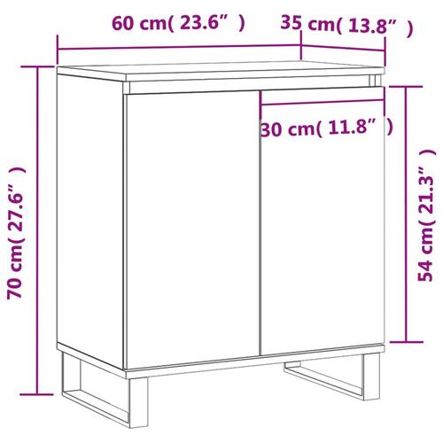 Skænk 60x35x70 cm konstrueret træ røget egetræsfarve