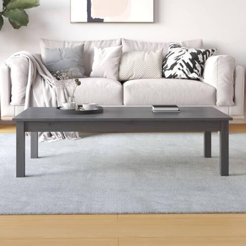 Sofabord 110x50x30 cm massivt fyrretræ grå