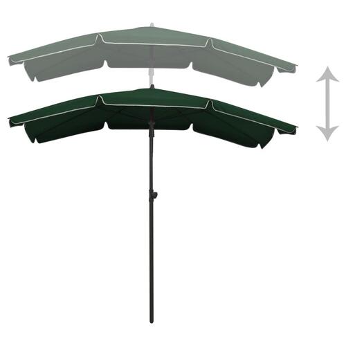 Parasol med stang 200x130 cm grøn