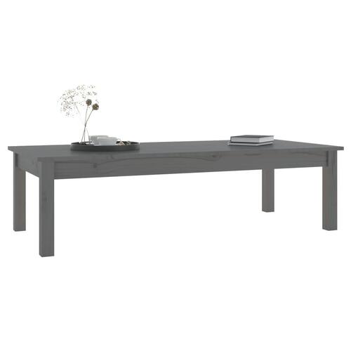 Sofabord 110x50x30 cm massivt fyrretræ grå