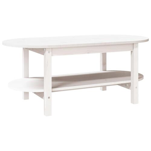 Sofabord 110x55x45 cm massivt fyrretræ hvid