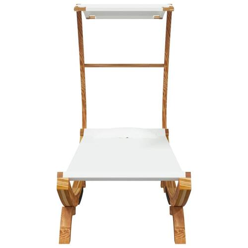 Loungeseng med baldakin 100x190x134 cm bøjet træ cremefarvet