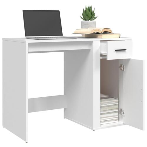 Skrivebord 100x49x75 cm konstrueret træ hvid