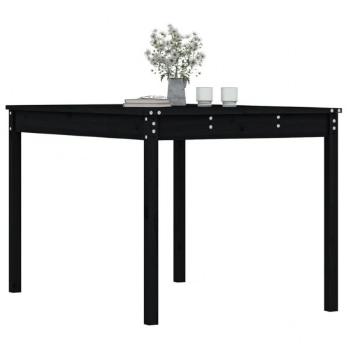 Havebord 121x82,5x76 cm massivt fyrretræ sort