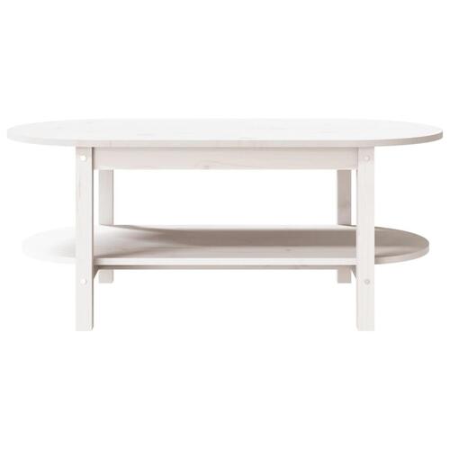 Sofabord 110x55x45 cm massivt fyrretræ hvid