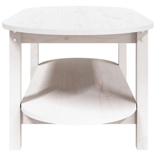 Sofabord 110x55x45 cm massivt fyrretræ hvid