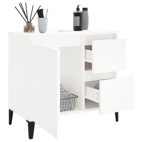Badeværelsesskab 65x33x60 cm konstrueret træ hvid