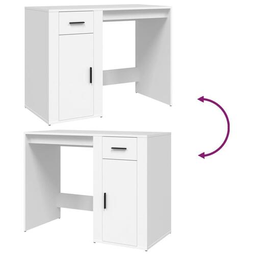 Skrivebord 100x49x75 cm konstrueret træ hvid