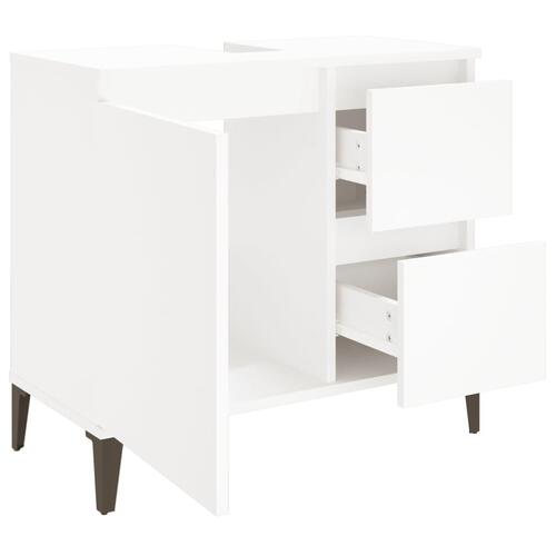 Badeværelsesskab 65x33x60 cm konstrueret træ hvid