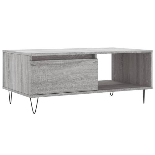 Sofabord 90x50x36,5 cm konstrueret træ grå sonoma-eg