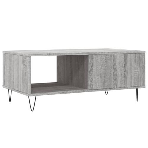 Sofabord 90x50x36,5 cm konstrueret træ grå sonoma-eg