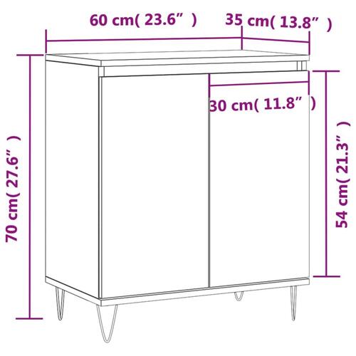 Skænk 60x35x70 cm konstrueret træ grå sonoma-eg
