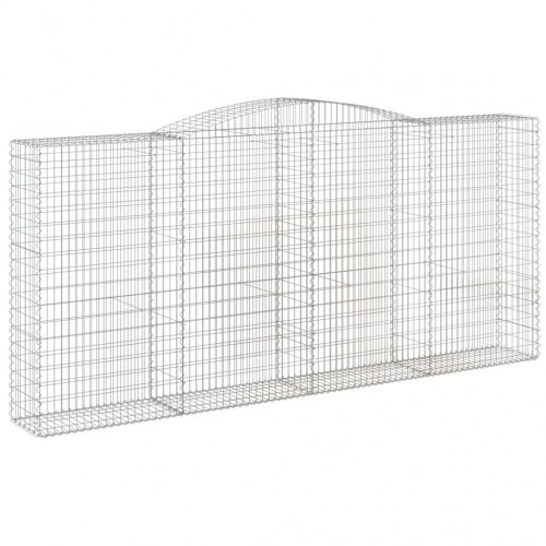 Buede gabionkurve - 6 stk. 400×50×180/200 cm i galvaniseret jern