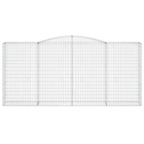 Buede gabionkurve - 6 stk. 400×50×180/200 cm i galvaniseret jern