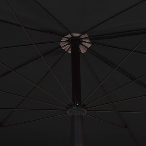 Parasol med stang 210x130 cm sort