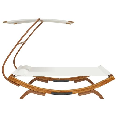 Loungeseng med baldakin 165x203x138 cm bøjet træ cremefarvet