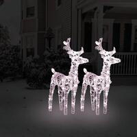 Julerensdyr 2 stk. 80 LED'er akryl varmt hvidt lys