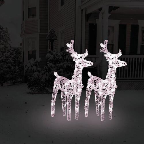 Julerensdyr 2 stk. 80 LED'er akryl varmt hvidt lys