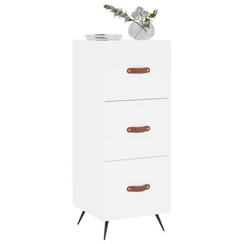 Skænk 34,5x34x90 cm konstrueret træ hvid