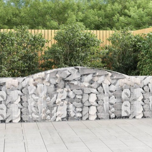 Buede gabionkurve - 2 stk. 400×30×80/100 cm i galvaniseret jern