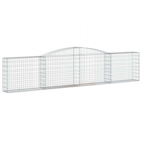 Buede gabionkurve - 2 stk. 400×30×80/100 cm i galvaniseret jern