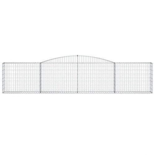 Buede gabionkurve - 2 stk. 400×30×80/100 cm i galvaniseret jern