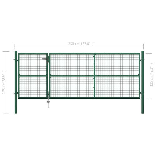 Havelåge 350 x 125 cm stål grøn