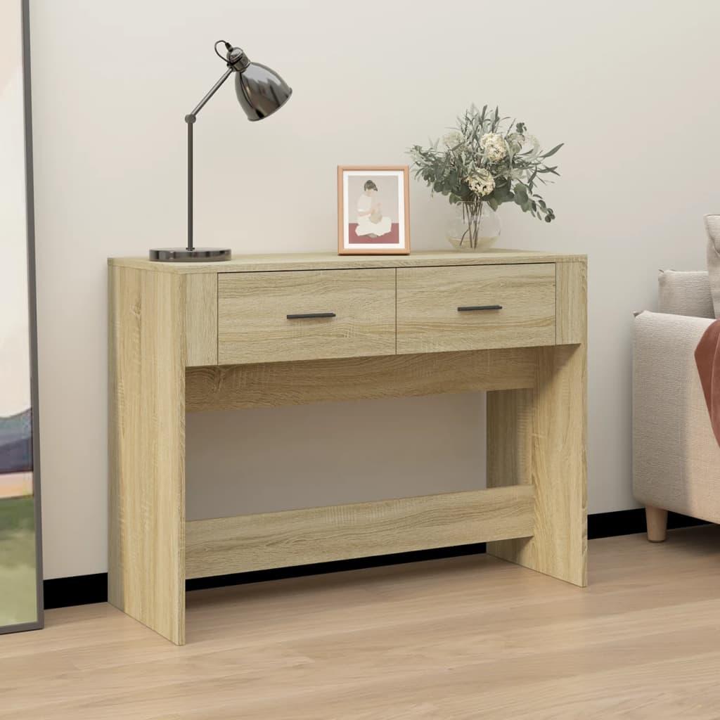 Konsolbord 100x39x75 cm konstrueret træ sonoma-eg