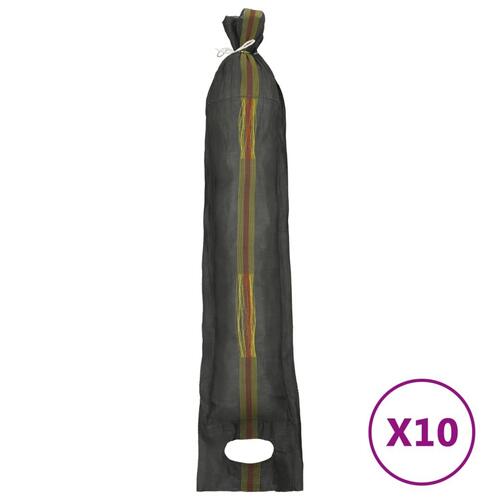Sandsække 10 stk. 103x25 cm HDPE mørkegrøn