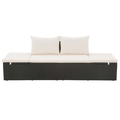 Solseng sort 195 x 60 cm polyrattan
