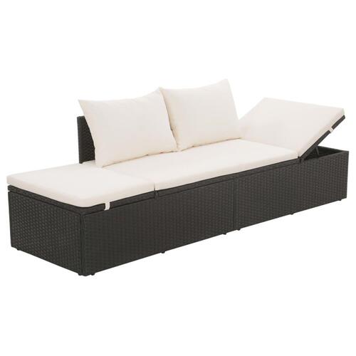 Solseng sort 195 x 60 cm polyrattan