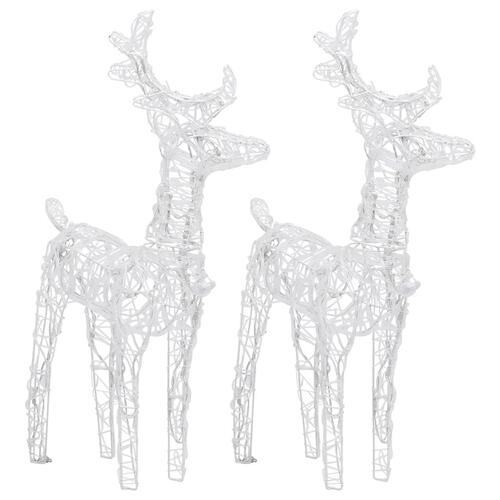 Julerensdyr 2 stk. 80 LED'er akryl koldt hvidt lys