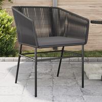Havestole 2 stk. med hynder polyrattan sort