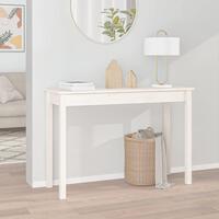 Konsolbord 110x40x75 cm massivt fyrretræ hvid