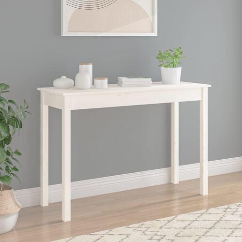 Konsolbord 110x40x75 cm massivt fyrretræ hvid