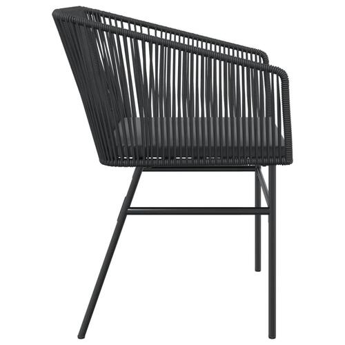 Havestole 2 stk. med hynder polyrattan sort