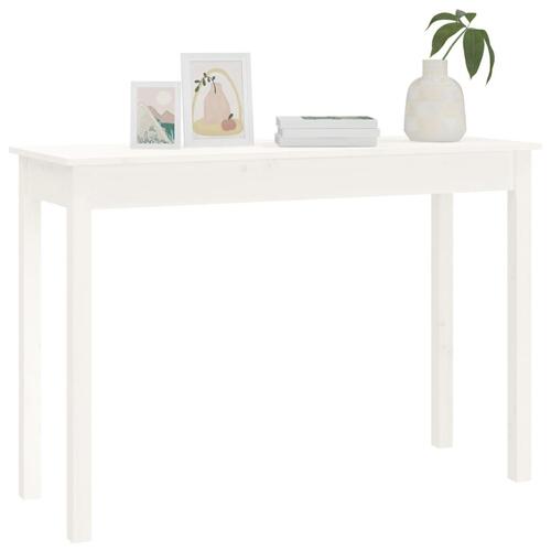 Konsolbord 110x40x75 cm massivt fyrretræ hvid