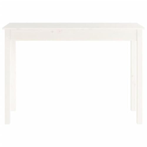Konsolbord 110x40x75 cm massivt fyrretræ hvid